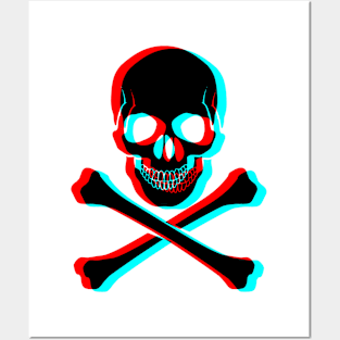 Retro 3D Glasses Style - Jolly Roger Posters and Art